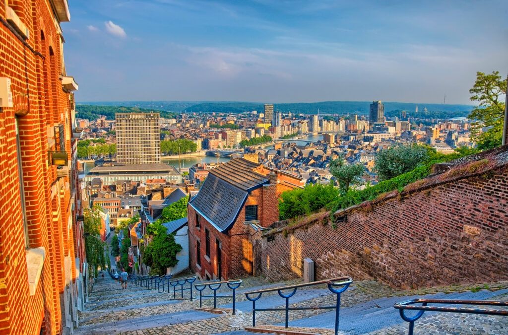 Vue Liège depuis les marches de Bueren